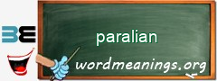 WordMeaning blackboard for paralian